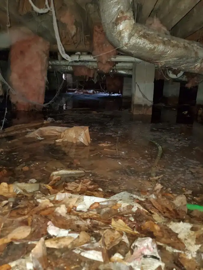 Crawl space flood assessment for Commercial Water Damage Restoration in Midland Park